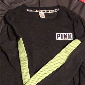 Grey and lime green PINK sweatshirt